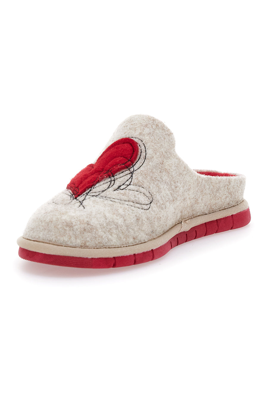 Pantofole beige con cuore Beego 7521p