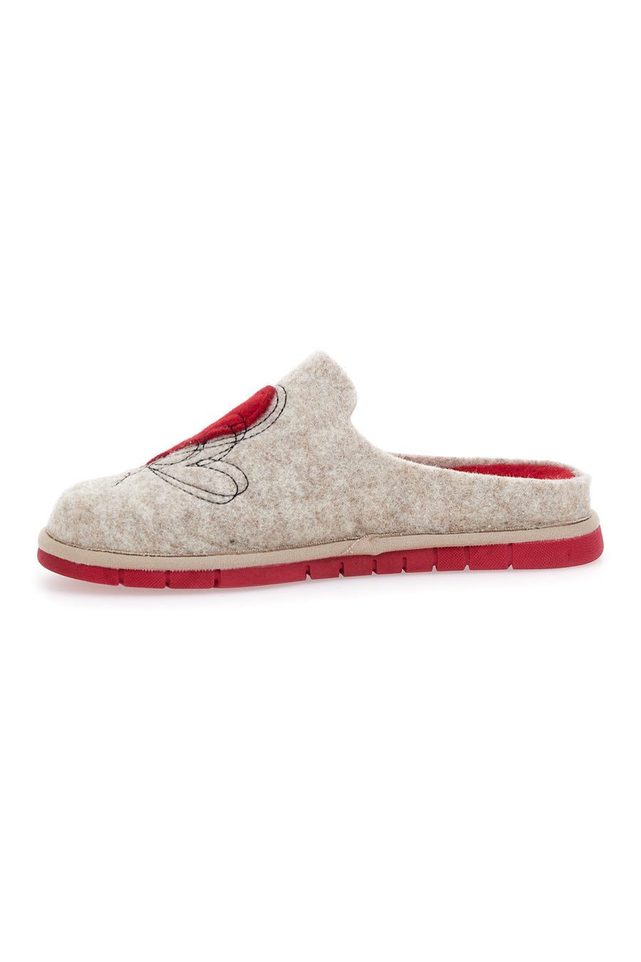 Pantofole beige con cuore Beego 7521p