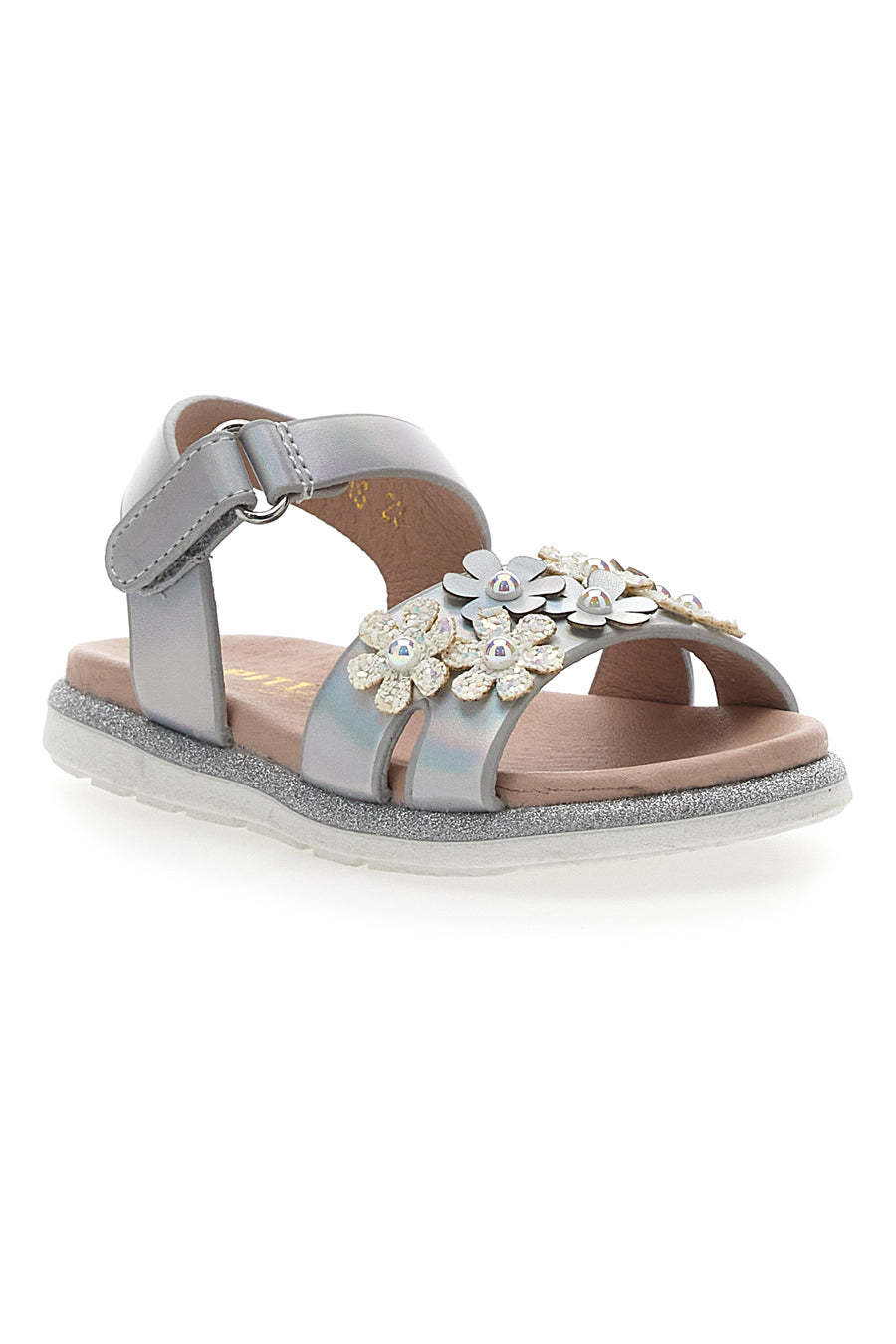 Sandali Eleganti Argento con Fiorellini Pitt Kids 392411