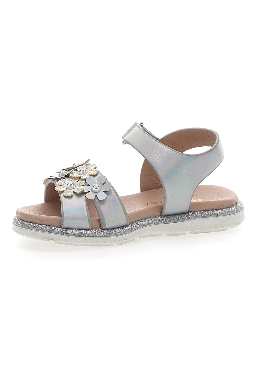 Sandali Eleganti Argento con Fiorellini Pitt Kids 392411