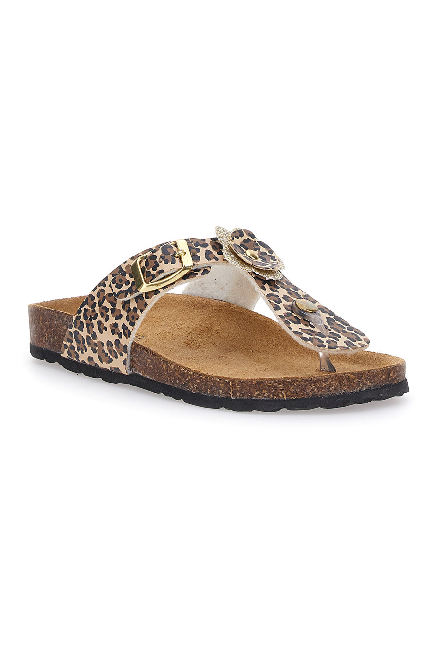 Ciabatte Infradito Animalier Con Plantare In Vera Pelle Pitt Kids 45261