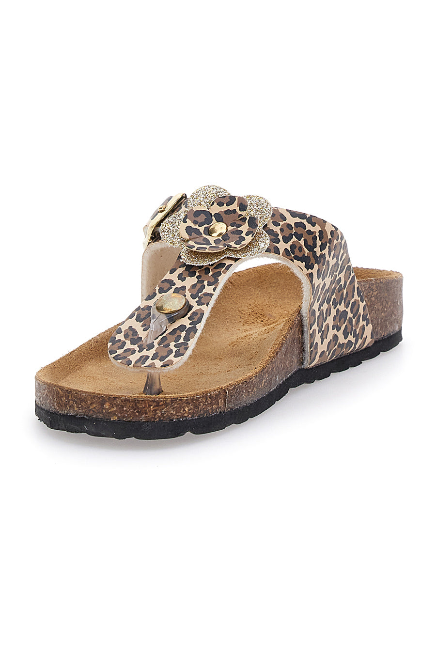 Ciabatte Infradito Animalier Con Plantare In Vera Pelle Pitt Kids 45261