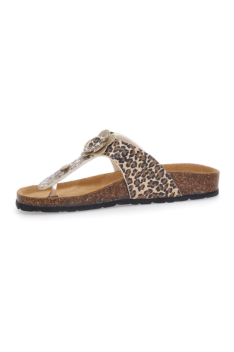 Ciabatte Infradito Animalier Con Plantare In Vera Pelle Pitt Kids 45261