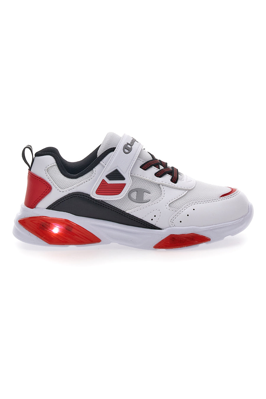 Sneakers Bianche e Rosse Con Luci Champion Wave B PS