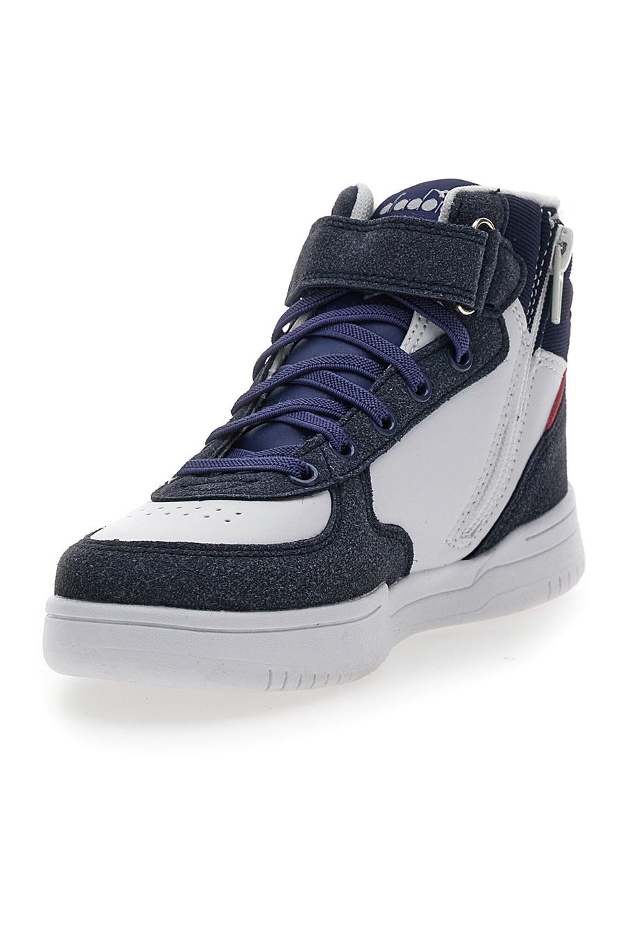 Sneakers Mid-Cut Bianche e Blu con Cerniera Laterale DIADORA MID RAPTOR PS