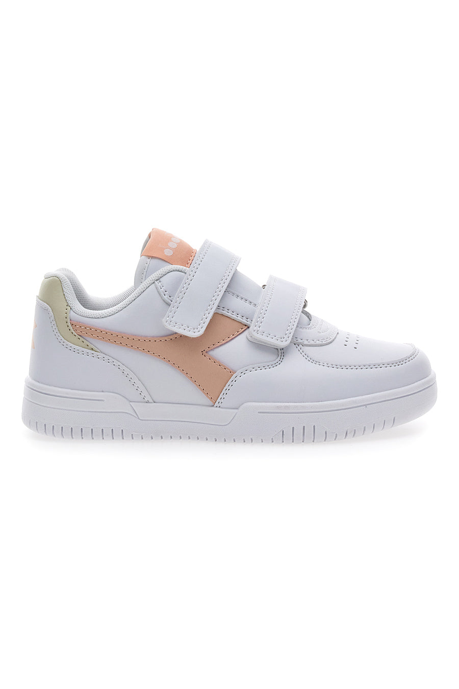 Sneakers bianche e rosa con velcro DIADORA RAPTOR LOW PS