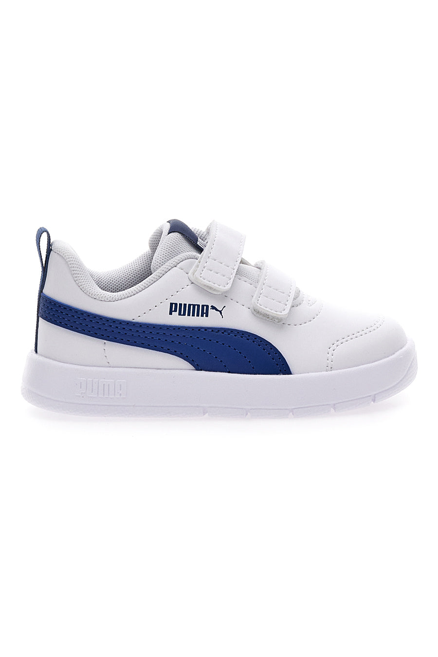 Sneakers Bianche con Baffo Laterale Blu Puma CourtFlex V3 V Inf