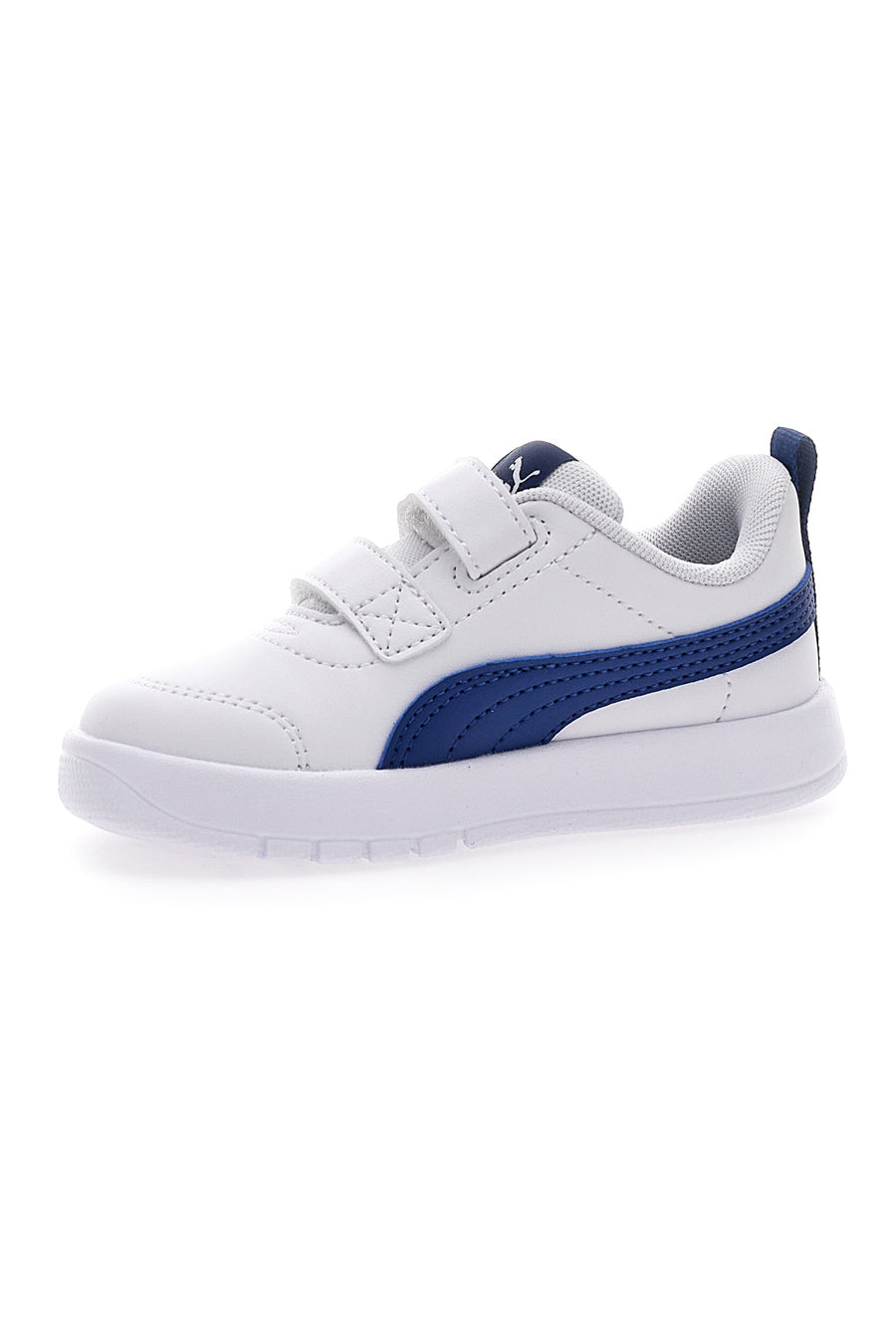 Sneakers Bianche con Baffo Laterale Blu Puma CourtFlex V3 V Inf