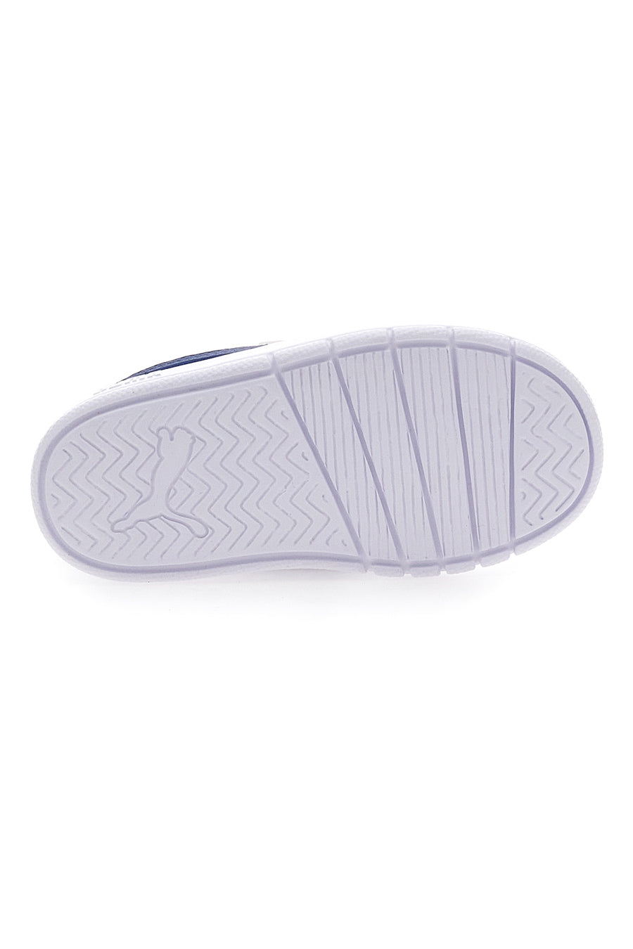 Sneakers Bianche con Baffo Laterale Blu Puma CourtFlex V3 V Inf