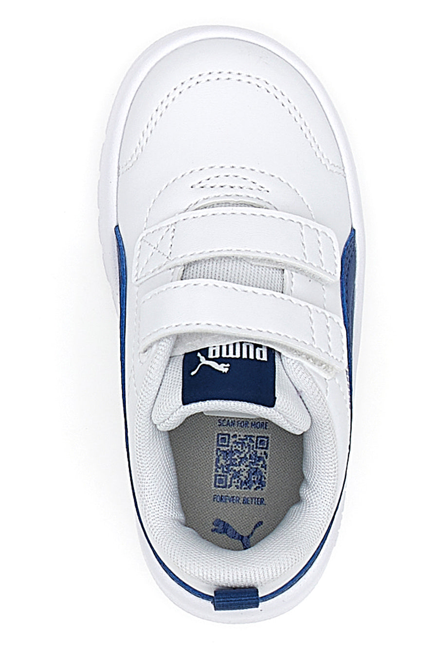 Sneakers Bianche con Baffo Laterale Blu Puma CourtFlex V3 V Inf