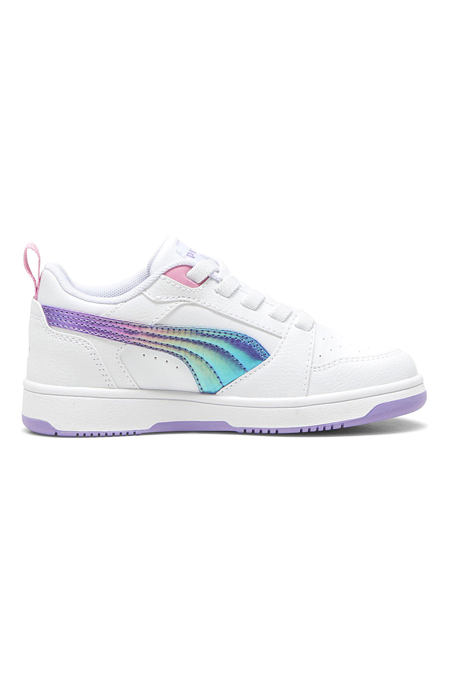 Sneakers Bianche e Lilla Puma Rebound V6 Low Bouncy Sky Ac Inf