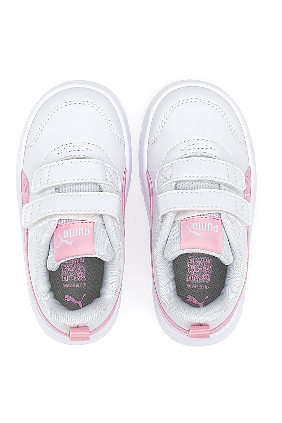 Sneakers Bianche e Rosa con Velcro Puma Courtflex V3 V Inf