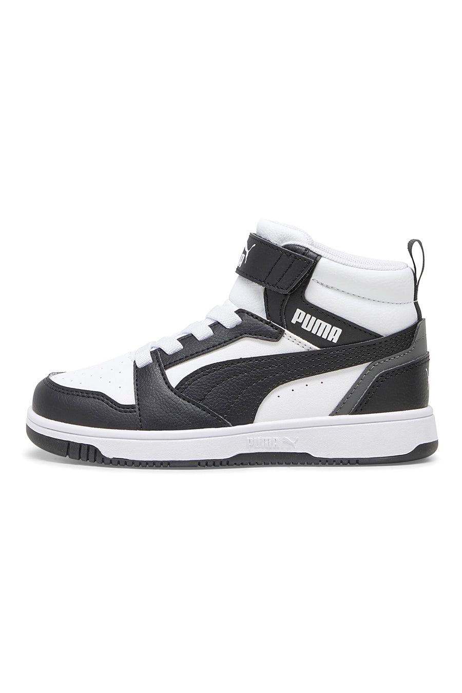 Sneakers Mid-Cut Bianche e Nere Con Fascia Laterale Puma Rebound V6 Mid Ac Ps