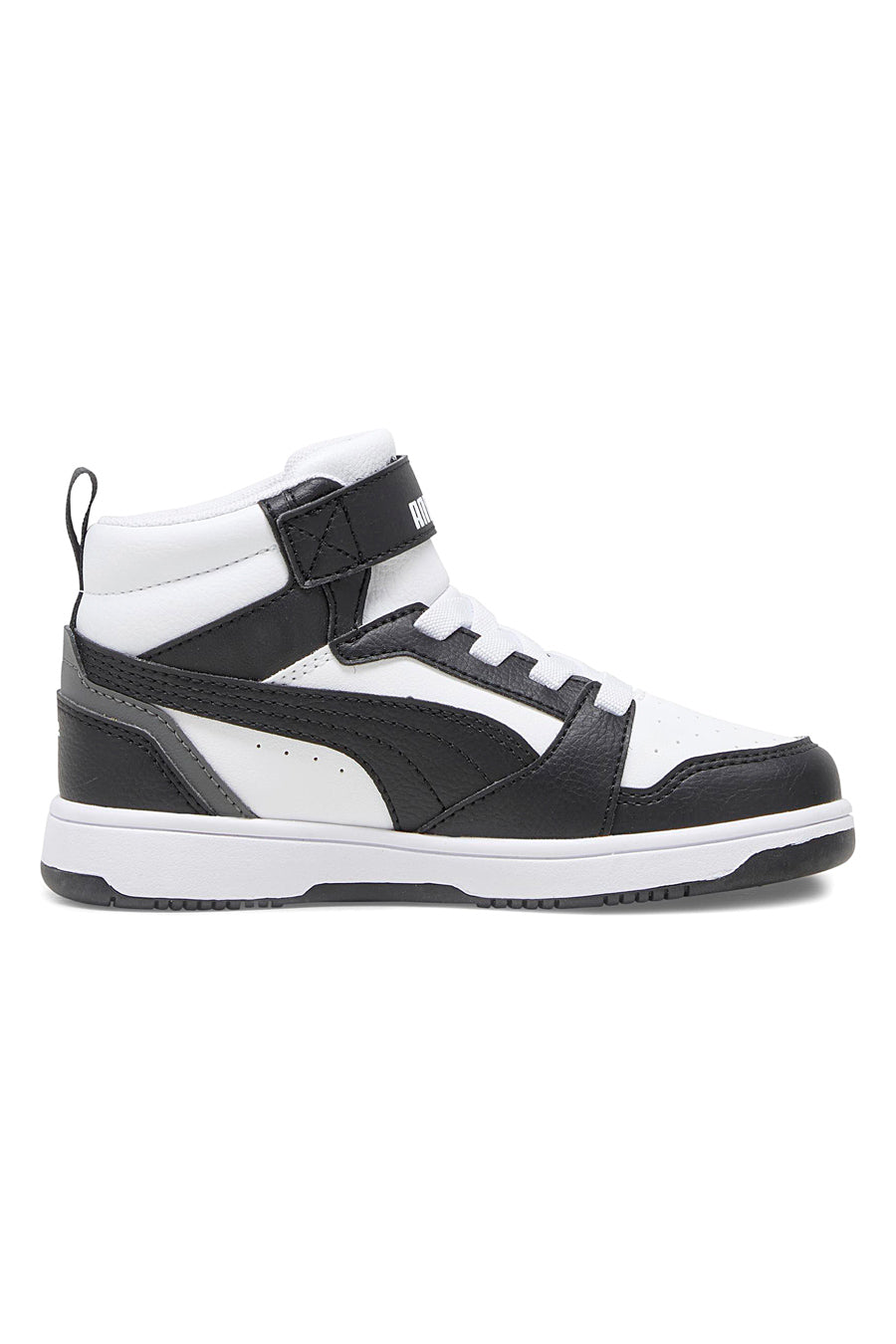 Sneakers Mid-Cut Bianche e Nere Con Fascia Laterale Puma Rebound V6 Mid Ac Ps