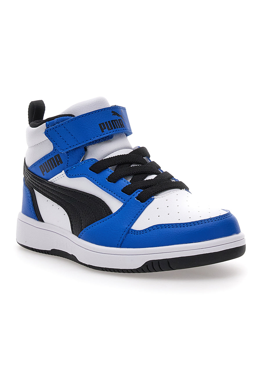 Sneakers Mid-Cut Bianche e Blu Con Fascia Laterale Puma Rebound V6 Mid Ac Ps