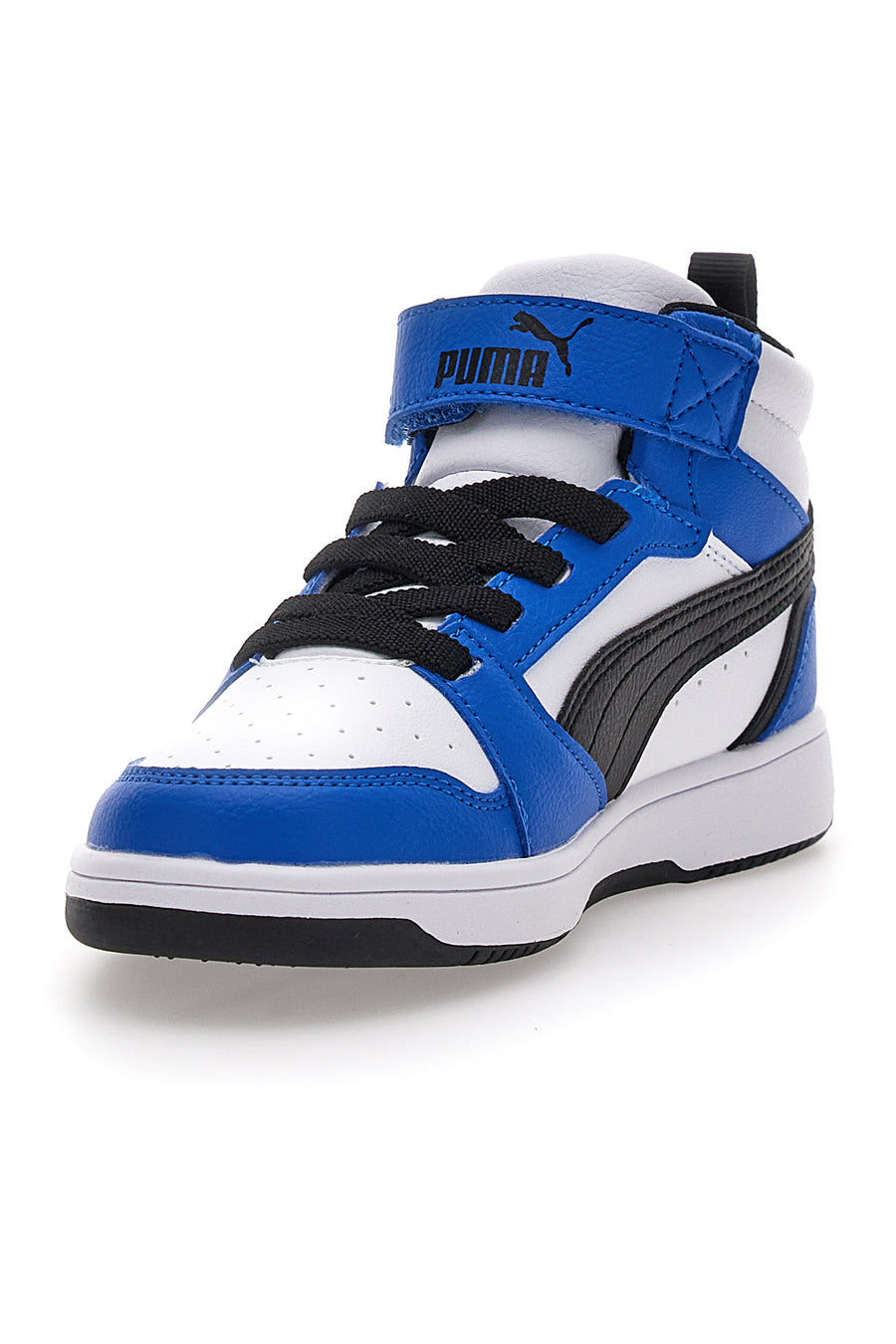 Sneakers Mid-Cut Bianche e Blu Con Fascia Laterale Puma Rebound V6 Mid Ac Ps