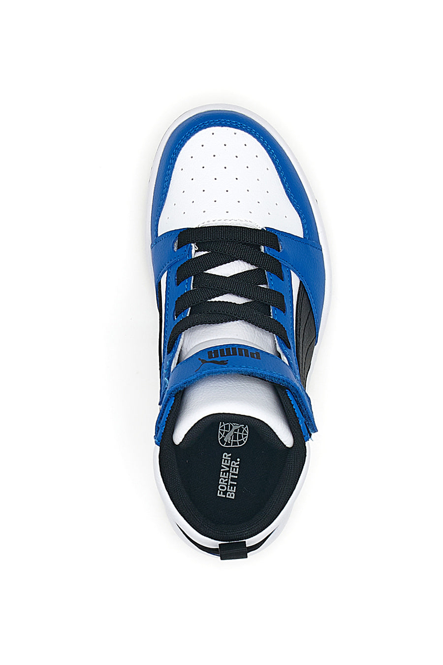 Sneakers Mid-Cut Bianche e Blu Con Fascia Laterale Puma Rebound V6 Mid Ac Ps