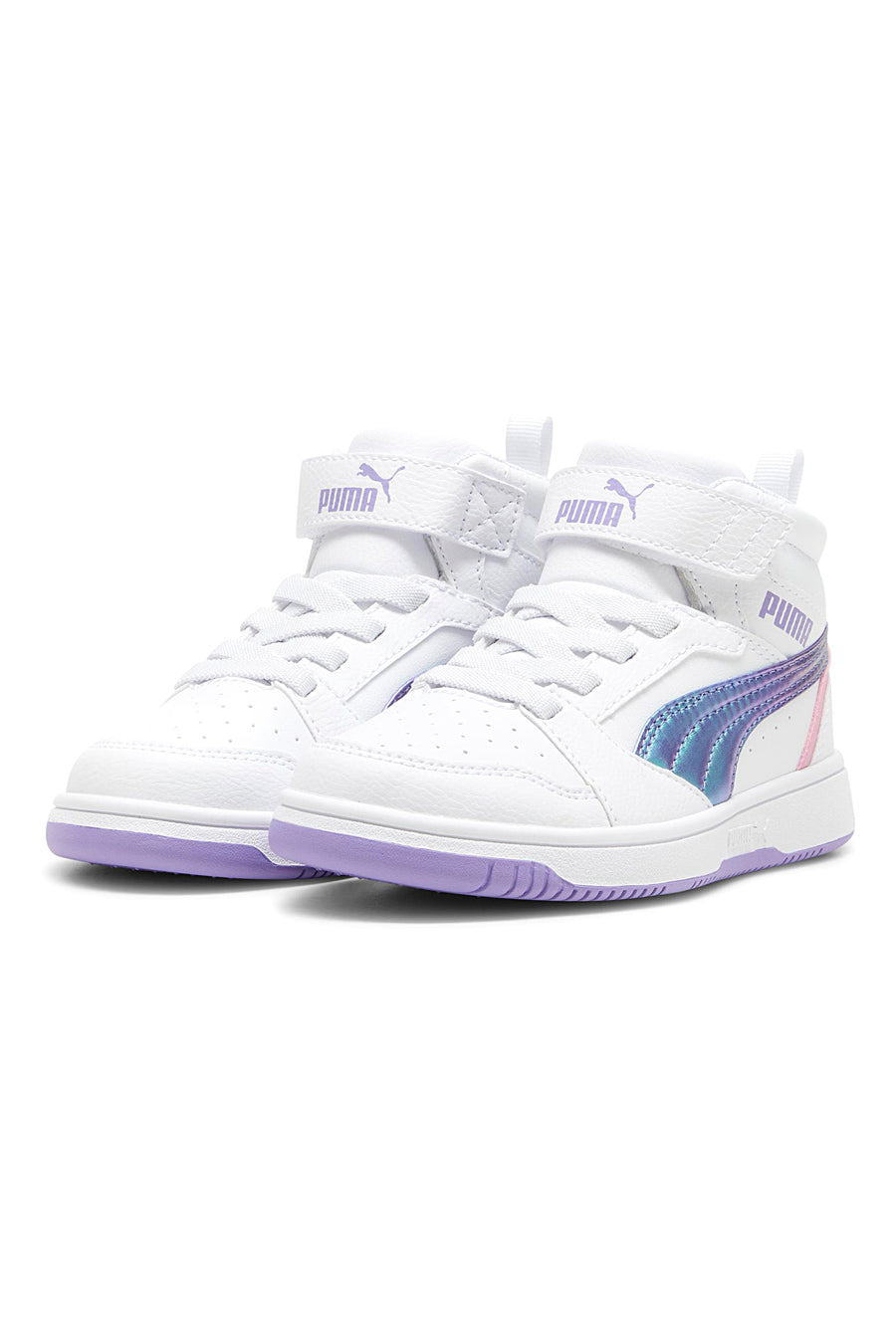 Sneakers Bianche e Lilla Con Strappo Puma REbound V6 Mid