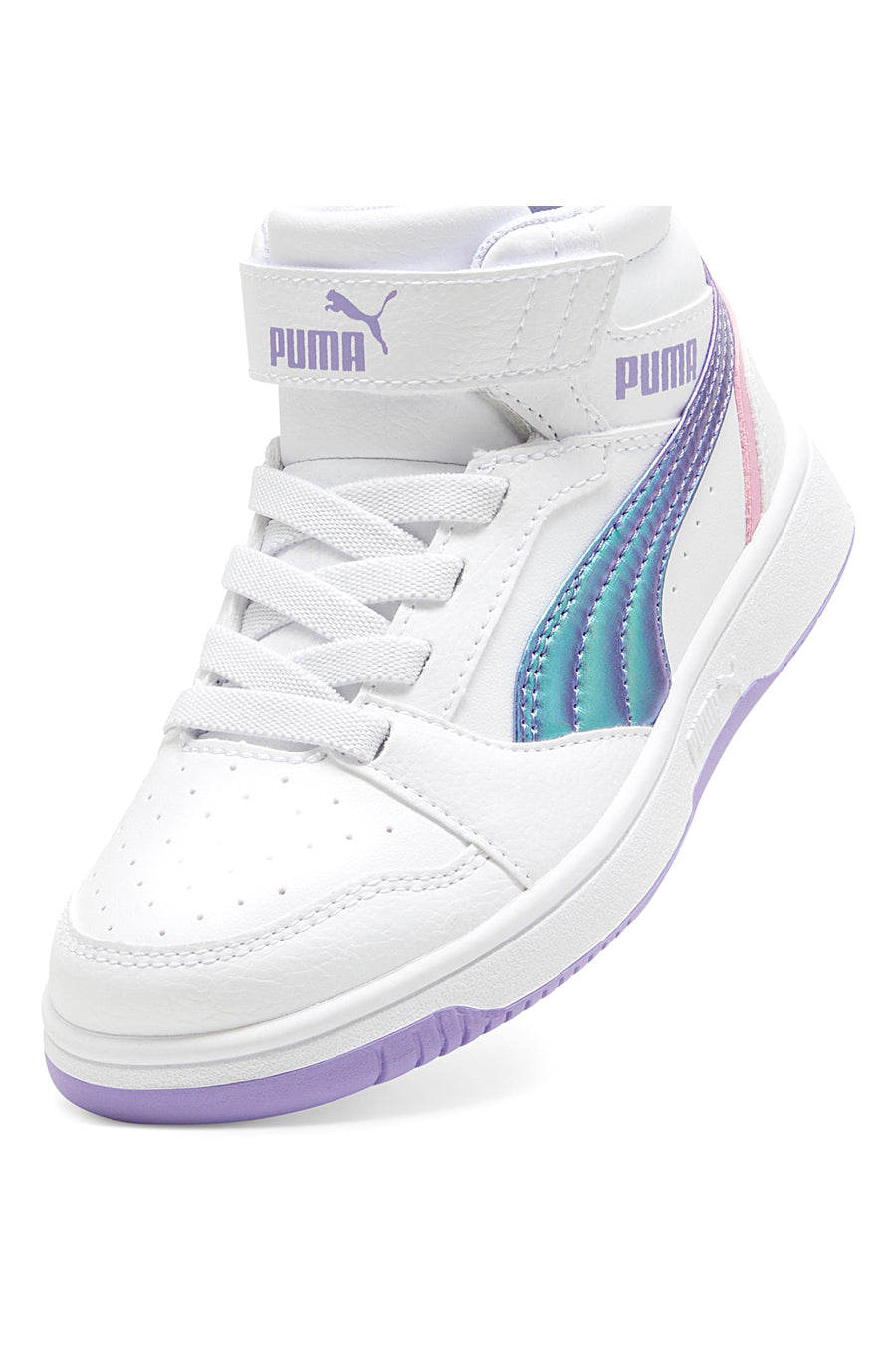 Sneakers Bianche e Lilla Con Strappo Puma REbound V6 Mid