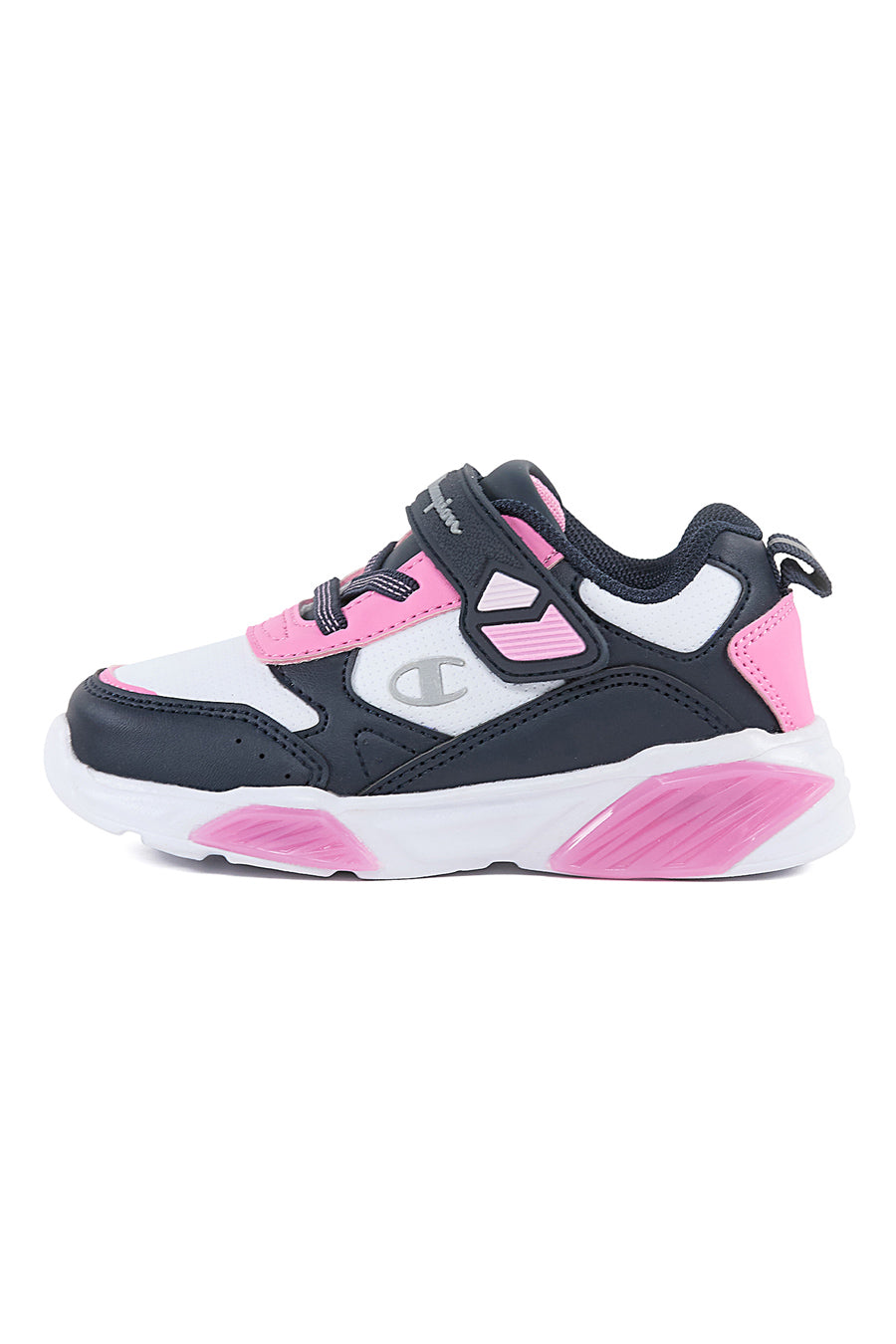 Sneakers Bianche Nere e Rosa Con Luci Champion Wave Pu G Td