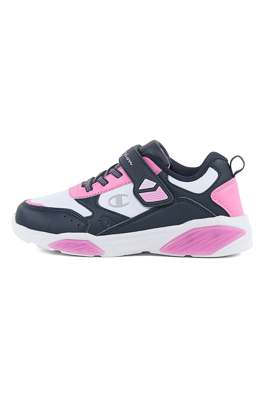 Sneakers Bianche Nere e Rosa Con Luci Champion Wave Pu G Ps