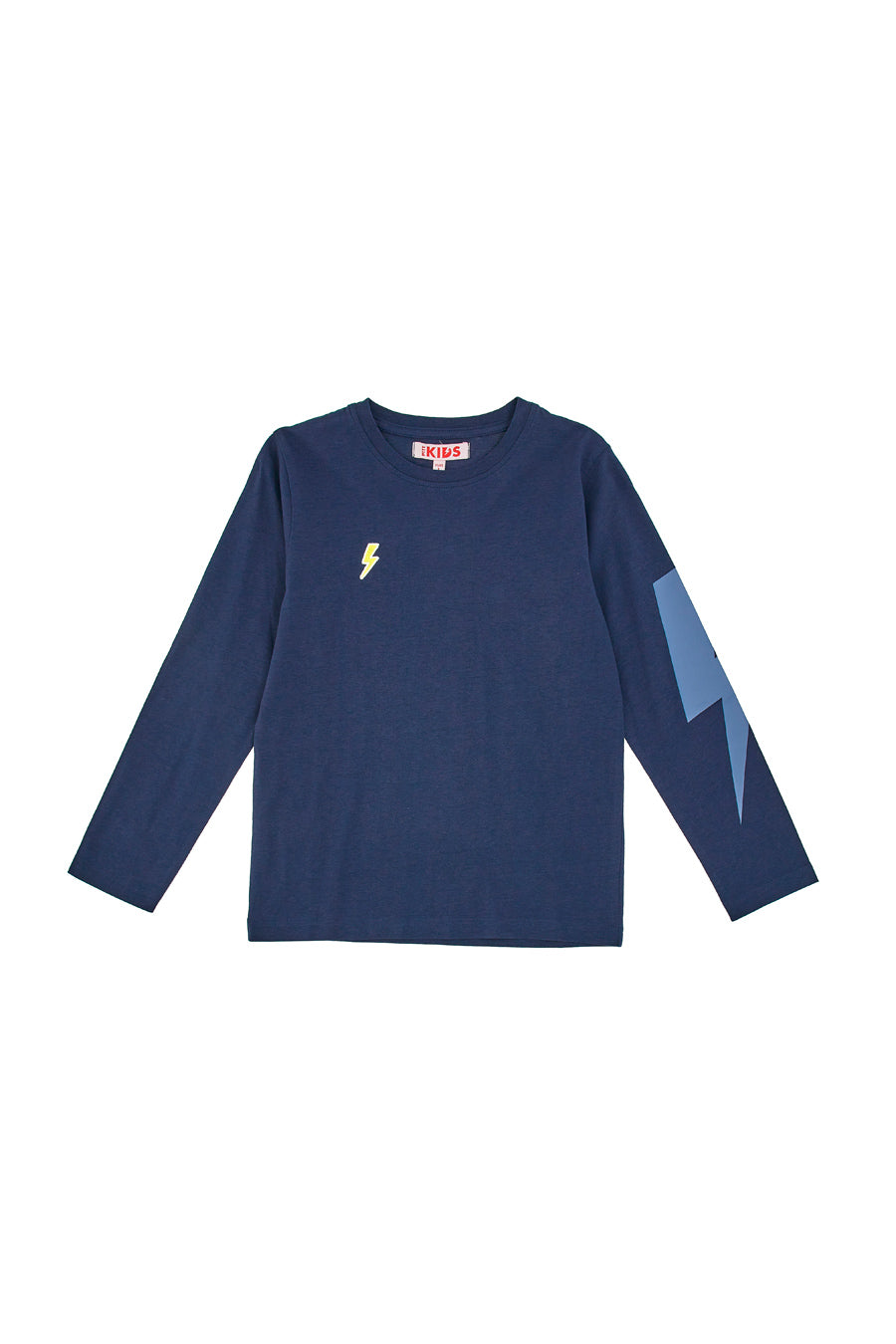 T-Shirt Blu a Maniche Lunghe con Lampo Stampato Pitt Kids PT-B-T-05017