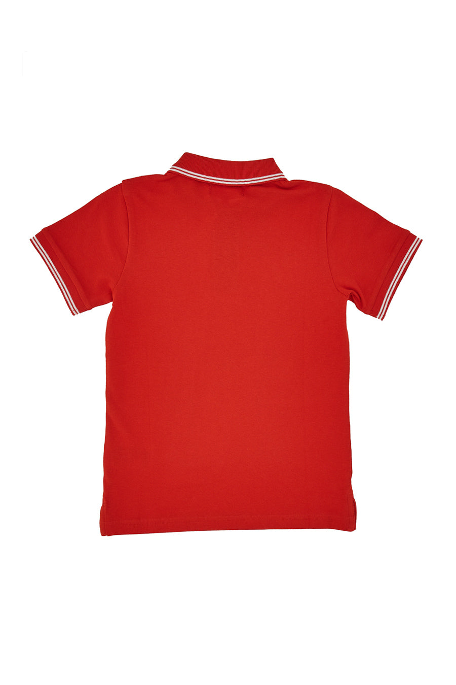 Polo Rossa con Bordini Bianchi Pitt Kids PT-B-PL-05031