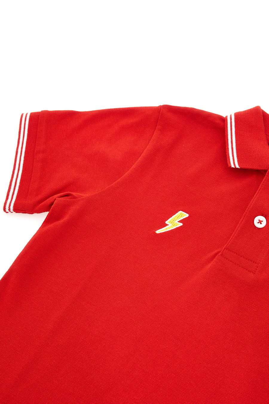 Polo Rossa con Bordini Bianchi Pitt Kids PT-B-PL-05031