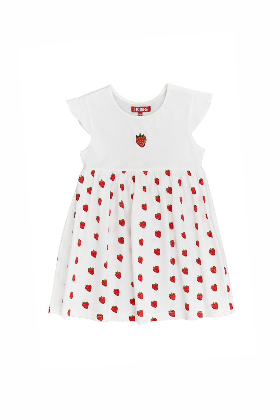 Vestito con Fragole Bianco Pitt Kids 05060