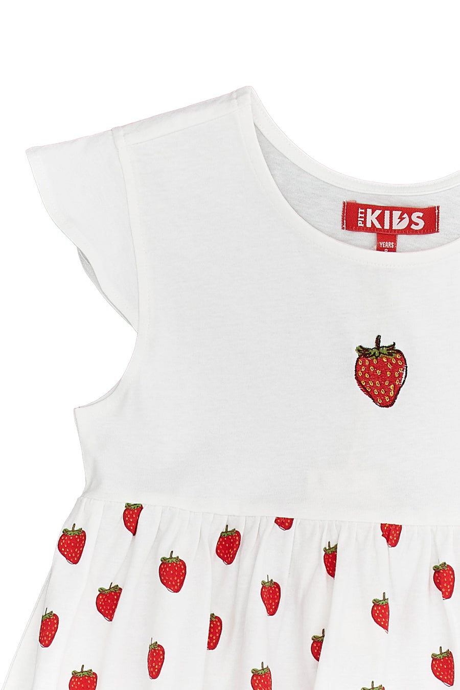 Vestito con Fragole Bianco Pitt Kids 05060