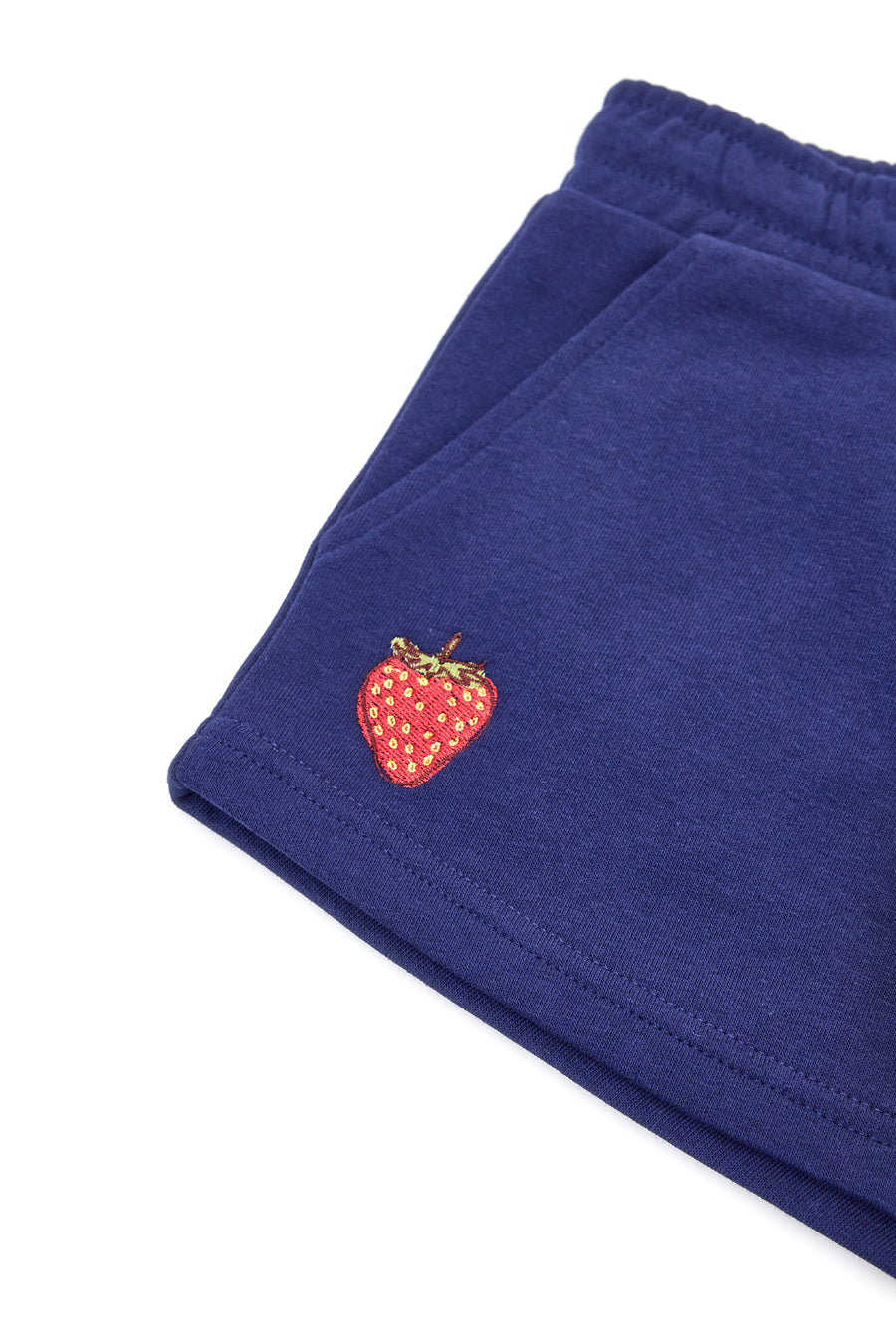 Shorts Tuta Blu con Fragola Ricamata Pitt Kids PT-G-SP-05065