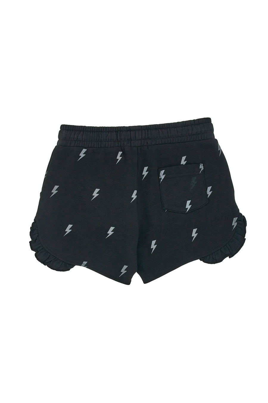 Shorts Neri con Lampi Grigi e Volant Pitt Kids PT-G-SP-05075