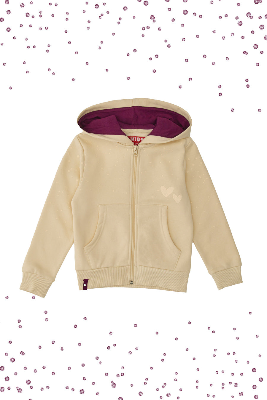 Felpa Bianca con Cappuccio e Cerniera Centrale PITT KIDS 6003