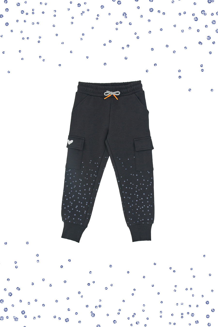 Pantaloni in tuta neri con pois PITT KIDS 6004