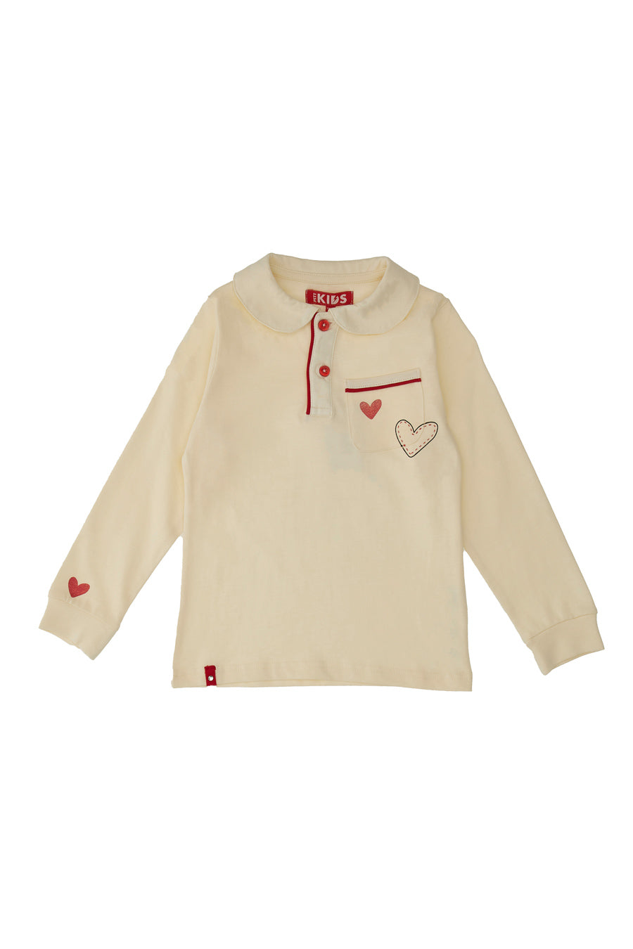 Maglia Bianca a Maniche Lunghe con Colletto PITT KIDS 6006