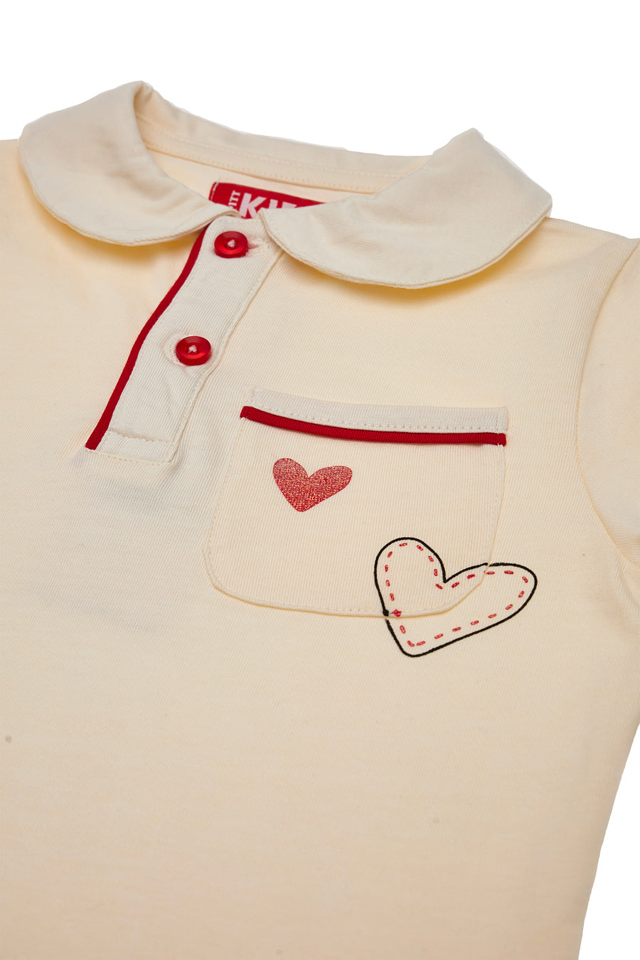 Maglia Bianca a Maniche Lunghe con Colletto PITT KIDS 6006