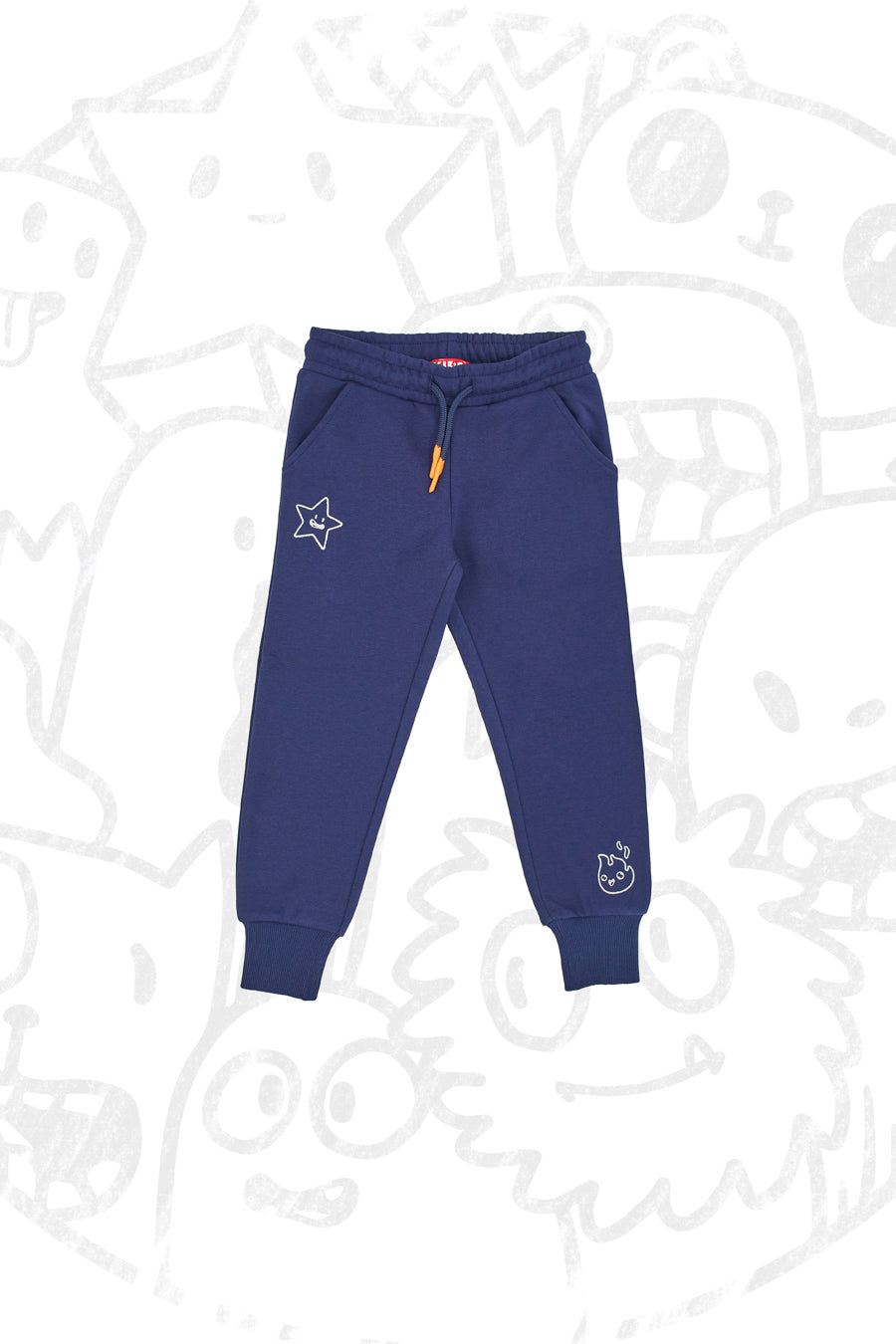 Pantaloni blu con polsini alle caviglie PITT KIDS 6009