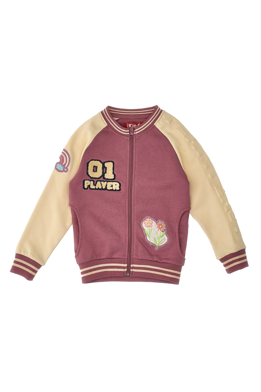 Felpa Panna e Rosa con Cerniera Centrale PITT KIDS 6018