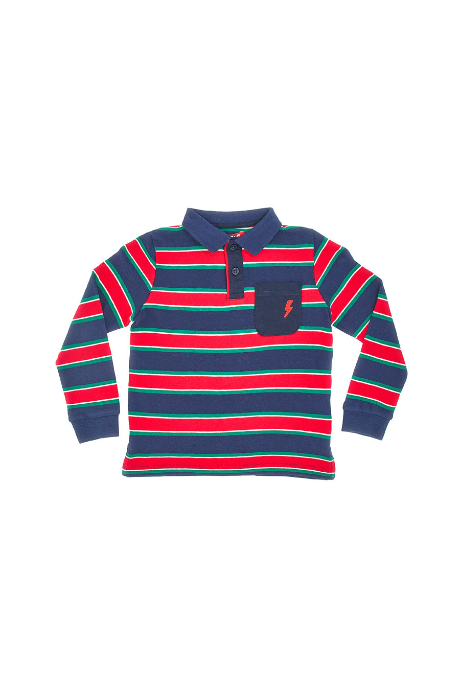 Polo a Maniche Lunghe a Righe Blu e Rosse PITT KIDS 6030