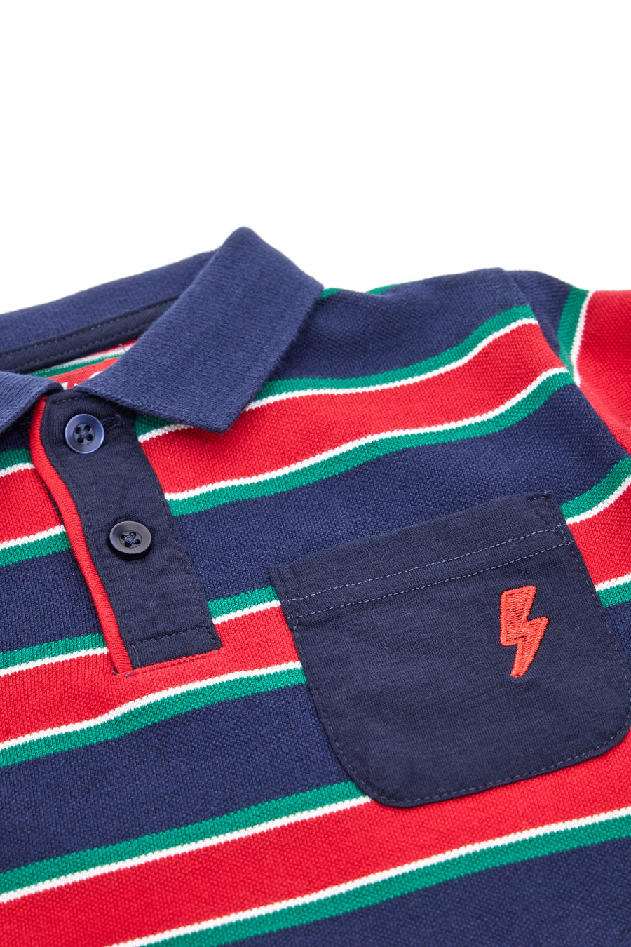 Polo a Maniche Lunghe a Righe Blu e Rosse PITT KIDS 6030