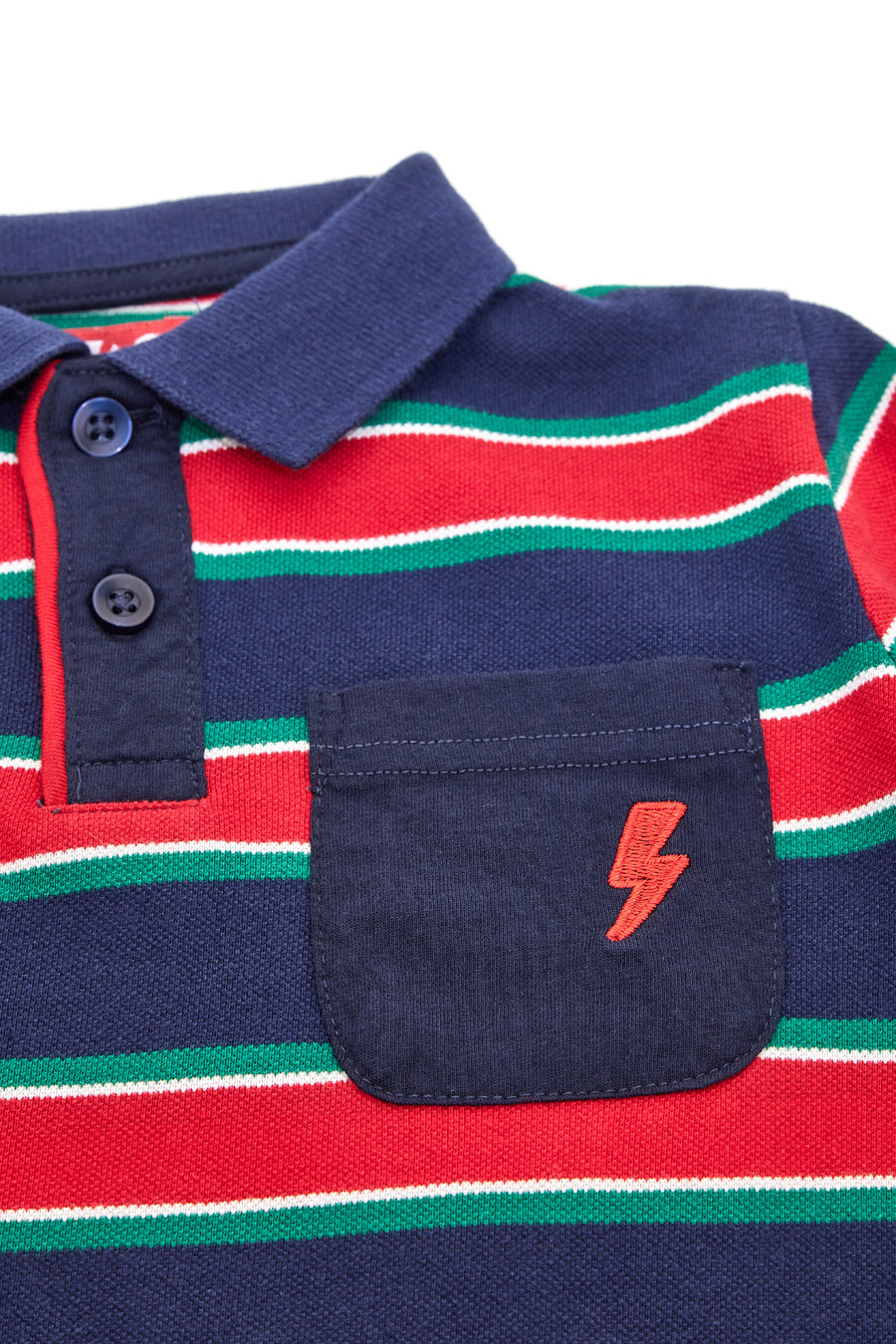 Polo a Maniche Lunghe a Righe Blu e Rosse PITT KIDS 6030