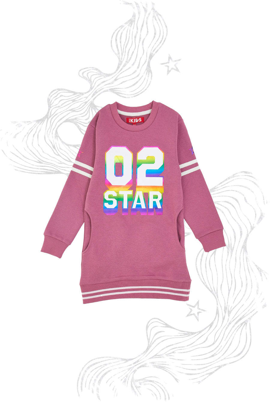 Vestito Rosa con Stampa Olografica PITT KIDS 6021