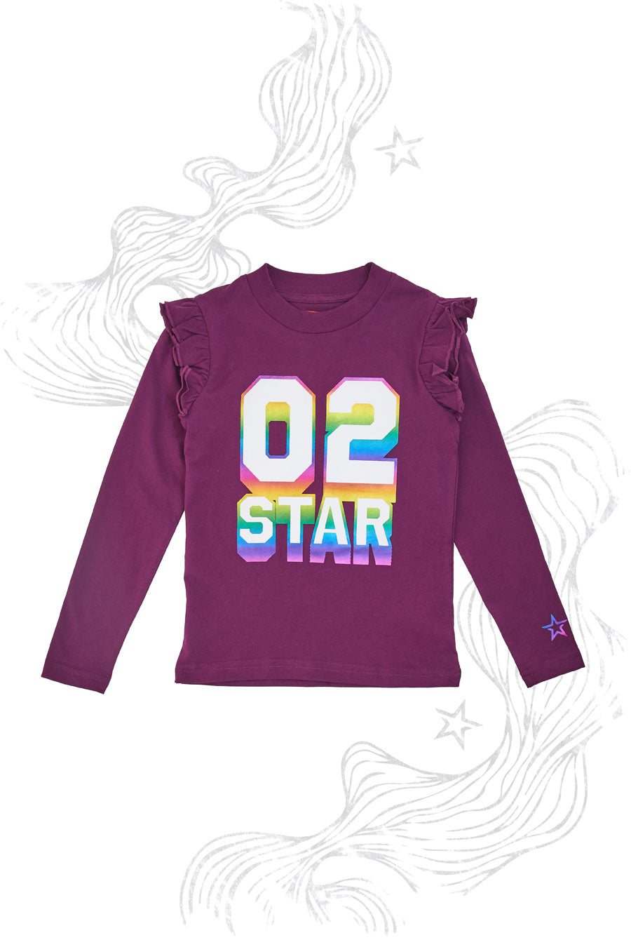 Maglia Viola Girocollo con Stampa Olografica PITT KIDS 6035