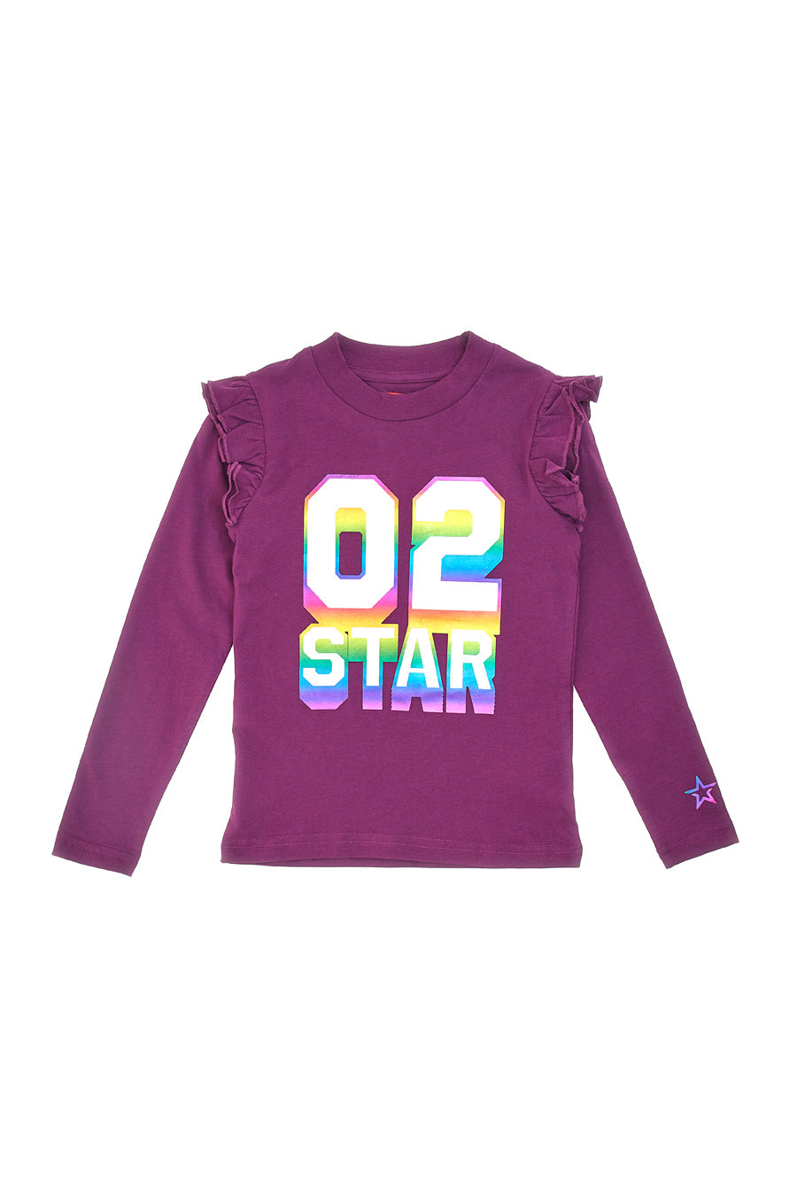 Maglia Viola Girocollo con Stampa Olografica PITT KIDS 6035