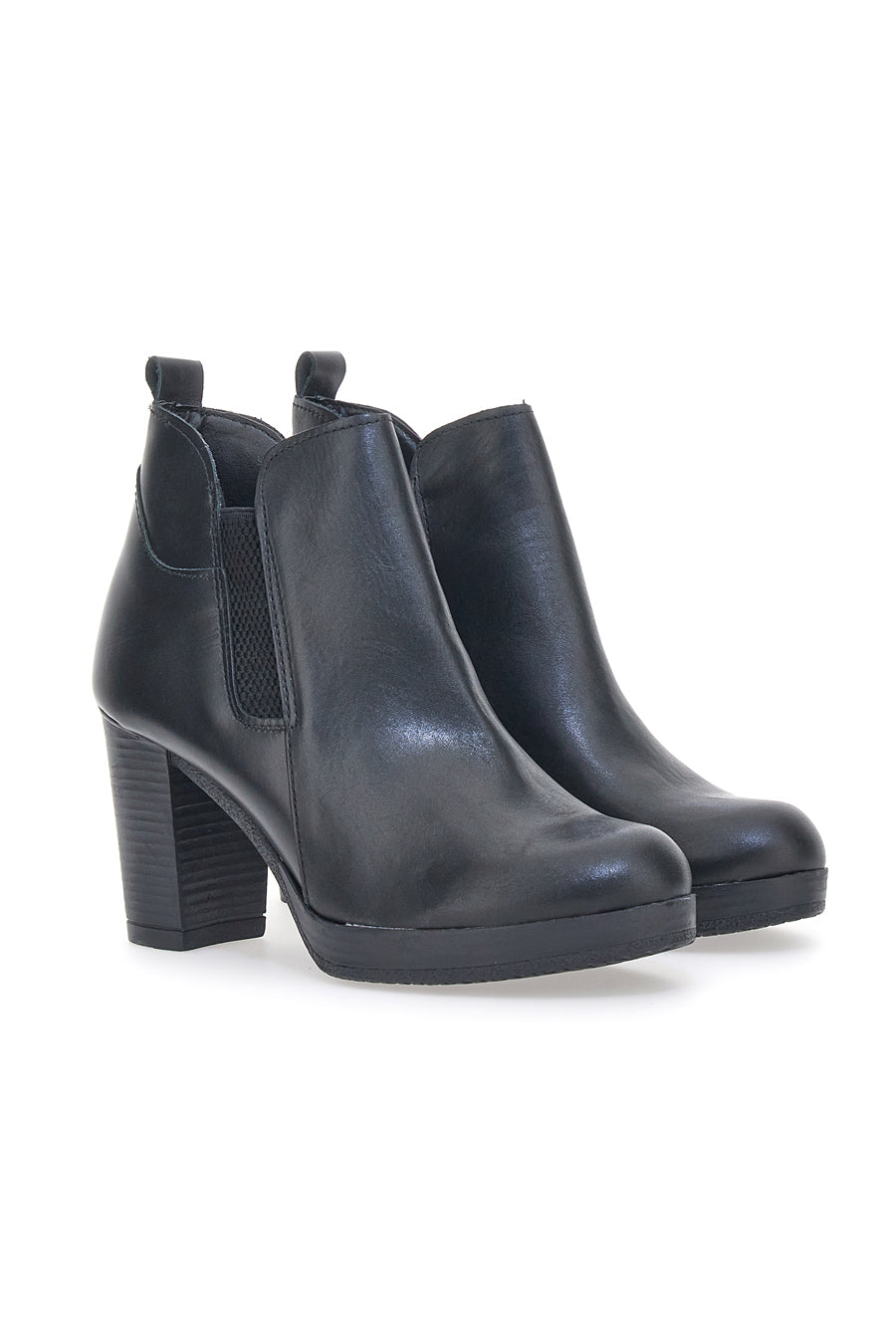 Stivaletti Ankle Boots Pittarello Class 302 Nero Vera Pelle