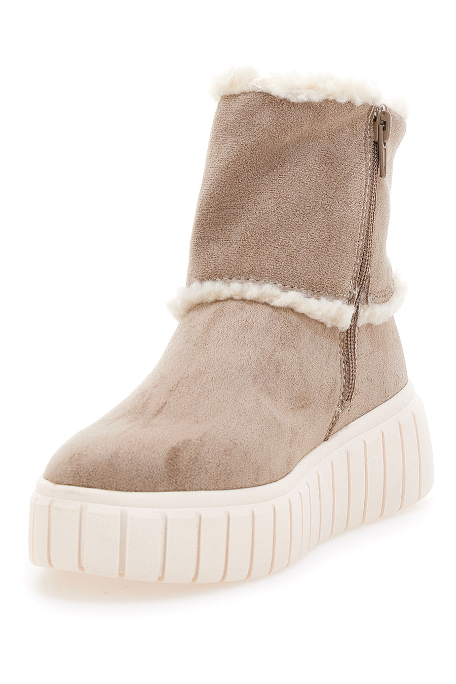 Stivaletti Beige con Pelo Interno e Flatform BAGATT D31AMC526469