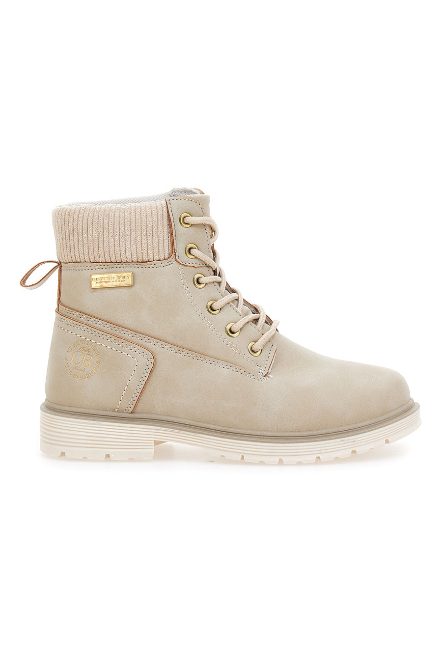 Beige Stiefel mit Schnürsenkeln COTTON BELT CBW426A00