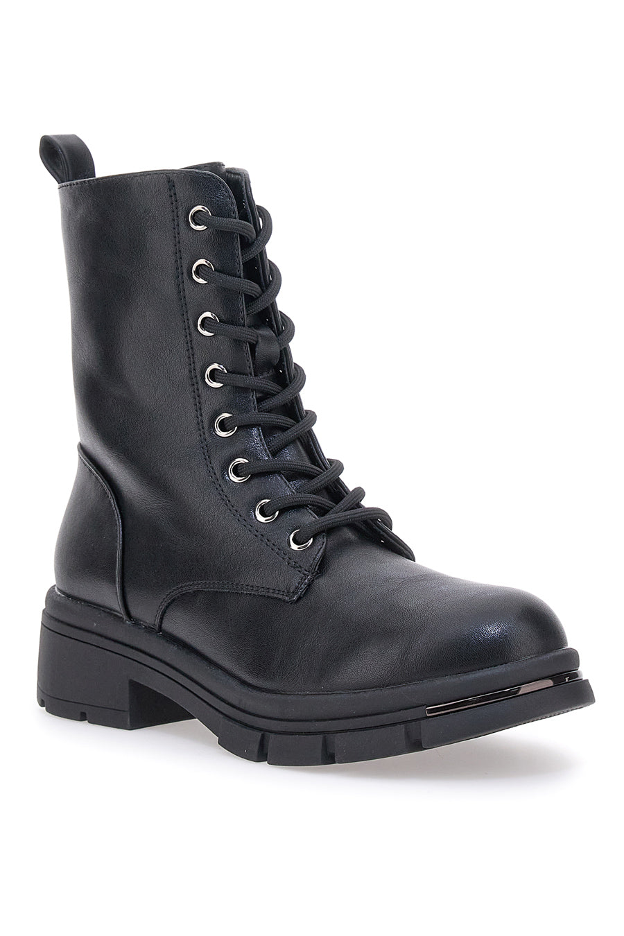 Schwarze Kampfstiefel mit seitlichem Reißverschluss Me & Me RQ24W15E