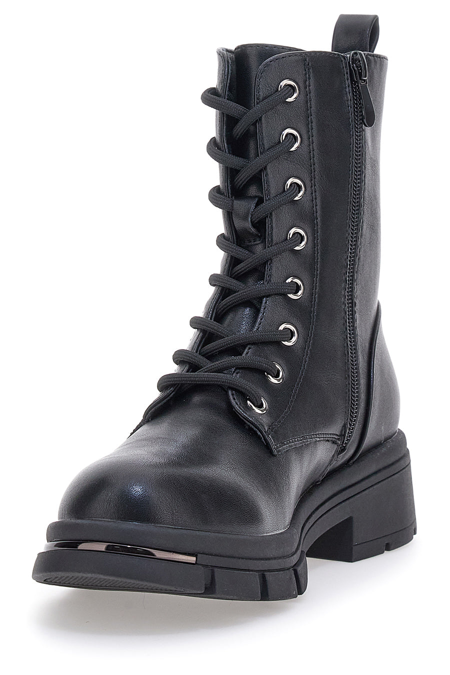 Schwarze Kampfstiefel mit seitlichem Reißverschluss Me & Me RQ24W15E