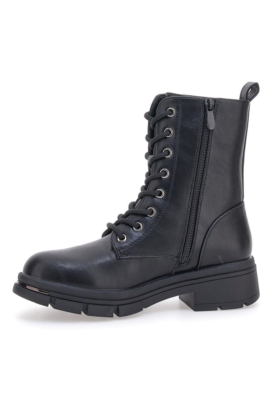 Schwarze Kampfstiefel mit seitlichem Reißverschluss Me & Me RQ24W15E